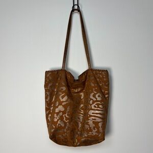 Carlos Falchi Animal Print Suede Tote Bag